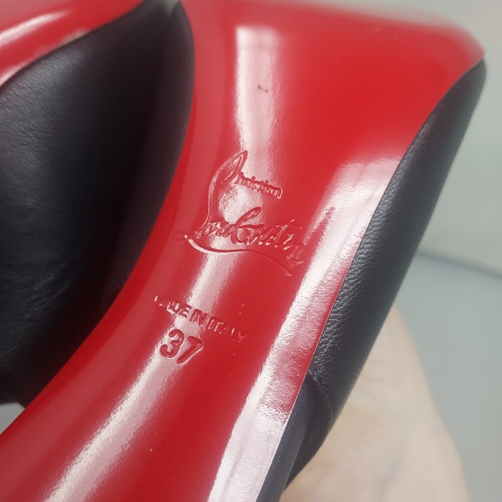 Christian Louboutin Black Strappy Condora Leather Pump - Picture 9 of 12